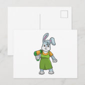 美容師のウサギがヘアドライヤーを持って ポストカード (正面/裏面)