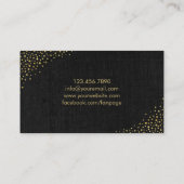 美容師のエレガントで暗いリネンシックな金ゴールドは切ります 名刺 (裏面)
