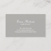 美容師のエレガントなタイポグラフィの写真撮影 名刺 (裏面)