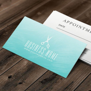 美容師のエレガントな水彩画の緑のアポイントメント 予約カード