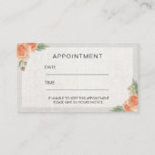 美容師のエレガントな花のアポイントメント 予約カード (裏面)