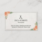 美容師のエレガントな花のアポイントメント 予約カード (正面)