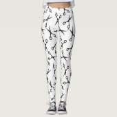 美容師のエレガントな黒はパターンを切ります レギンス (正面)