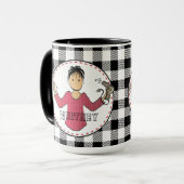 美容師のクリスマスおもしろい漫画 マグカップ (正面左)