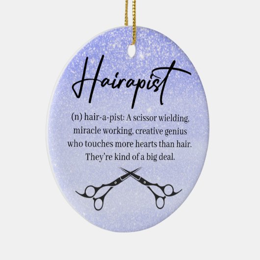 美容師のクリスマスの装飾 セラミックオーナメント (右)
