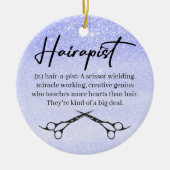 美容師のクリスマスの装飾 セラミックオーナメント (正面)