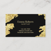 美容師のグリッターは粋な黒及び金ゴールドを切ります 名刺 (裏面)