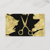 美容師のグリッターは粋な黒及び金ゴールドを切ります 名刺 (正面)