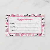 美容師のサロンのアポイントメントのガーリーなピンク 予約カード (裏面)