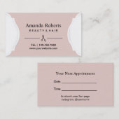 美容師のサロンのアポイントメントのヴィンテージの赤面のピンク 予約カード (正面/裏面)