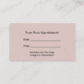 美容師のサロンのアポイントメントのヴィンテージの赤面のピンク 予約カード (裏面)