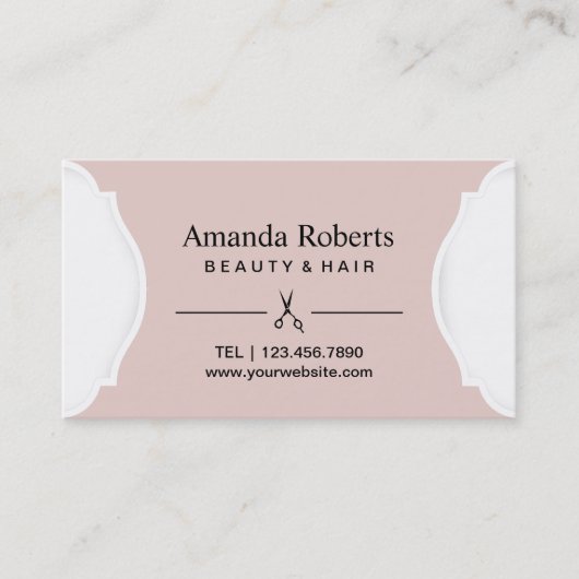 美容師のサロンのアポイントメントのヴィンテージの赤面のピンク 予約カード (正面)