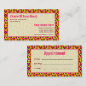 美容師のサロンのアポイントメントの正方形 予約カード (正面/裏面)