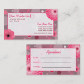 美容師のサロンのアポイントメントの花柄カード 予約カード (正面/裏面)