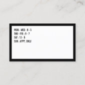 美容師のサロンのミニマルなボーダーロイヤリティの穿孔器 ロイヤリティカード (裏面)