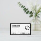 美容師のサロンのミニマルなボーダーロイヤリティの穿孔器 ロイヤリティカード (スタンド正面)