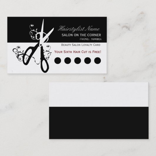 美容師のサロンのモダンな穿孔器のロイヤリティの紹介 ロイヤリティカード (正面/裏面)