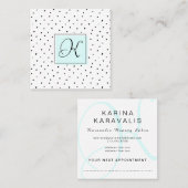 美容師のサロンのモノグラムのアポイントメントカード 予約カード (正面/裏面)