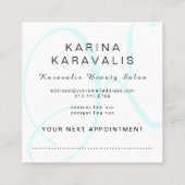 美容師のサロンのモノグラムのアポイントメントカード 予約カード (裏面)