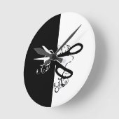 美容師のサロンの美容師の技術の はさみ ラウンド壁時計 (傾斜)