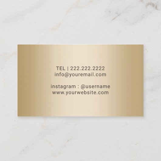 美容師のサロンの金ゴールドはヴィンテージクラフトを切ります 名刺 (裏面)