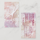 美容師のサロンの銀河系のピンクのトレンディーのはさみ 予約カード (正面/裏面)