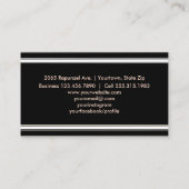 美容師のサロン|のストライプのばら色の金ゴールドのピンクの花柄 名刺 (裏面)