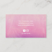 美容師のシザーと羽エレガントの水色 名刺 (裏面)