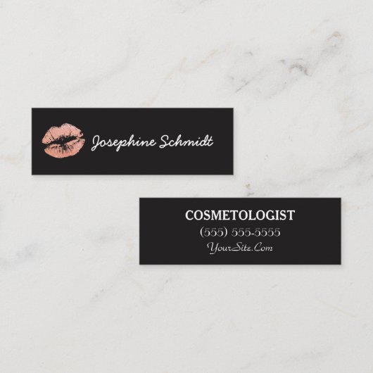 美容師のシンプルで粋なキスは芸術家を構成します スキニー名刺 (正面/裏面)