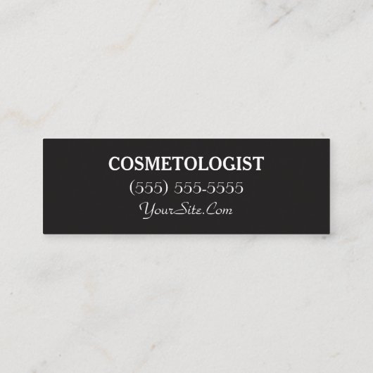 美容師のシンプルで粋なキスは芸術家を構成します スキニー名刺 (裏面)