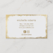 美容師のタイポグラフィの金ゴールドグランジなフレームのサロン 名刺 (裏面)