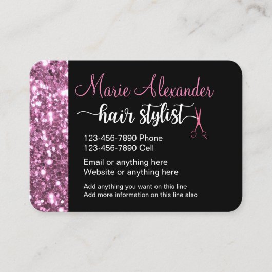 美容師のトレンディーおよび派手 名刺 (正面)