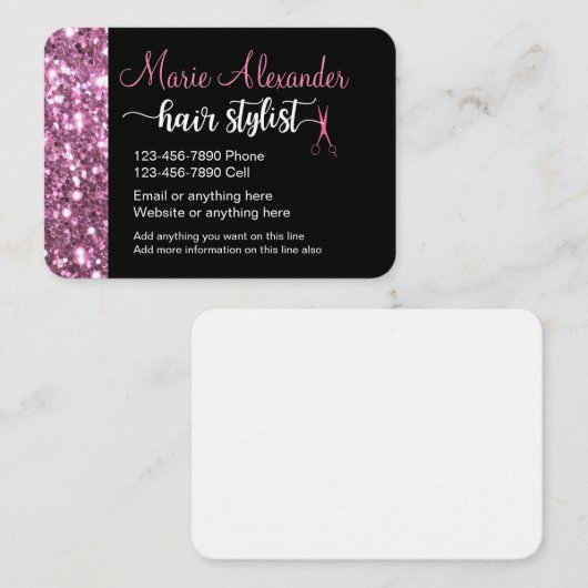 美容師のトレンディーおよび派手 名刺 (正面/裏面)