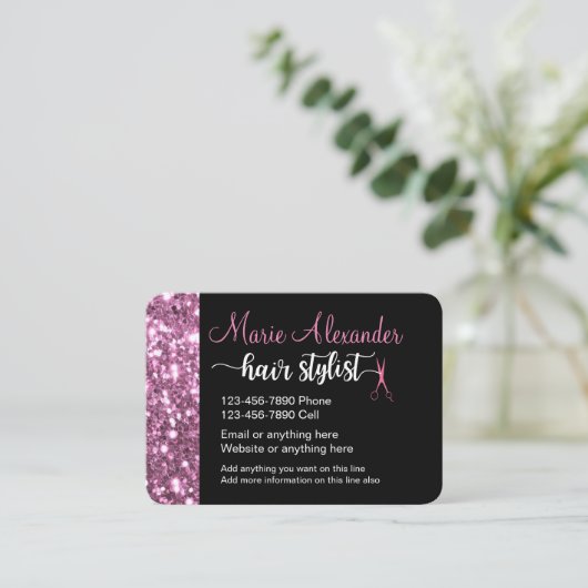 美容師のトレンディーおよび派手 名刺 (スタンド正面)