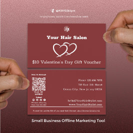 美容師のバレンタインデーギフト券カード