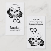 美容師のパンクのグランジなスカルの美容師の入れ墨 名刺 (正面/裏面)