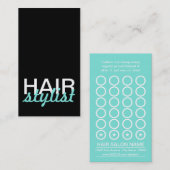 美容師のパンチカード ロイヤリティカード (正面/裏面)