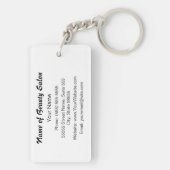 美容師のピンクおよび黒い女の子らしい女の子の美容師 キーホルダー (裏面)