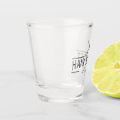 美容師のヘアカットはモノグラムを切ります ショットグラス (左)