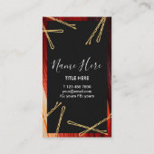 美容師のヘアークリップが付いている縦の名刺 名刺 (裏面)