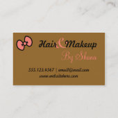 美容師のメーキャップアーティストの愛らしい漫画の女の子 名刺 (裏面)