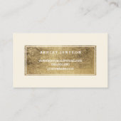 美容師のモダンでフェイクな金ゴールドのタイポグラフィのアイボリー 名刺 (裏面)