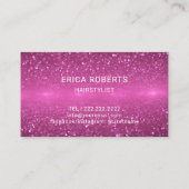 美容師のモダンなピンクの《写真》ぼけ味の背景のサロン 名刺 (裏面)