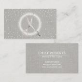 美容師のモダンな円の銀の紙吹雪の点 名刺 (正面/裏面)