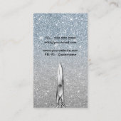 美容師のモダンな挨りだらけの青い及び銀製のグリッター 名刺 (裏面)
