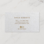 美容師のモダンな金ゴールドのタイポグラフィの上品な銀 名刺 (裏面)