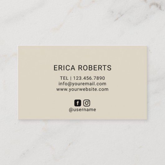 美容師のモダンな金ゴールドの原稿のモダンの大理石 名刺 (裏面)