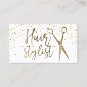 美容師のモダンな金ゴールドはタイポグラフィを切ります 名刺 (正面)