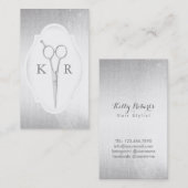 美容師のモダンな銀は美容院を切ります 名刺 (正面/裏面)