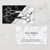 美容師のモダンな黒い及び白は大理石を切ります 名刺 (正面/裏面)